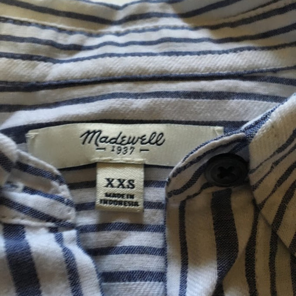 Madewell Striped Tie-Front Shirt Size XXS - Picture 4 of 5
